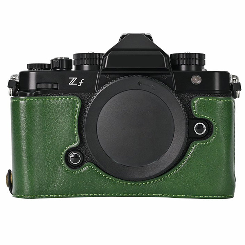 For Nikon Z f Tree Bark Leather Bottom Case Half Camera Cover with Battery Opening For Nikon Z f Tree Bark Leather Bottom Case Half Camera Cover with Battery Opening